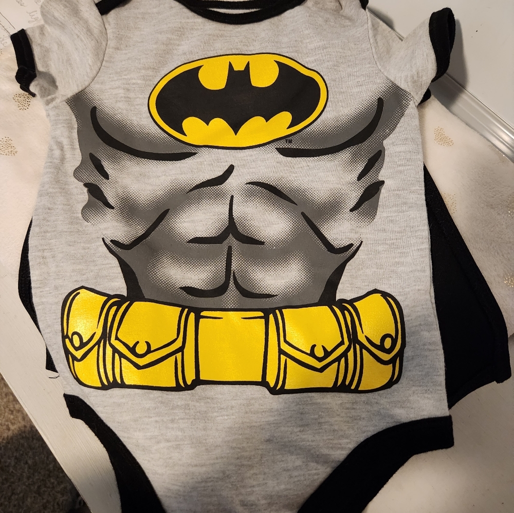 Baby Boy's Batman one piece with detachable cape.